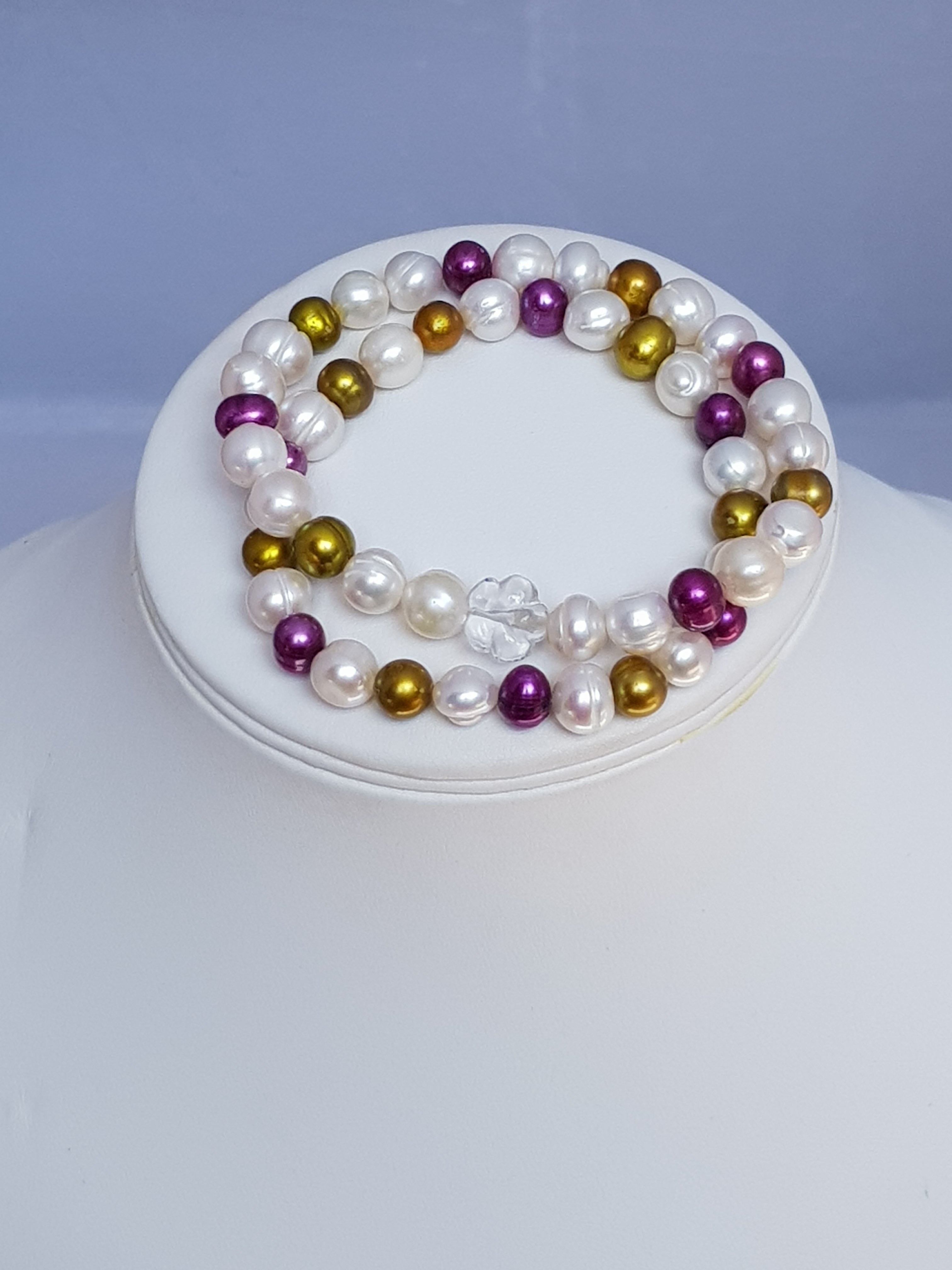 Multi Gemstones Cluster 2024 Bracelet.Freshwater Pearl.Purple Amethyst.Citrine.Green Peridot.Gold.Silver.Beadwork.Bridal.Statement.Handmade.